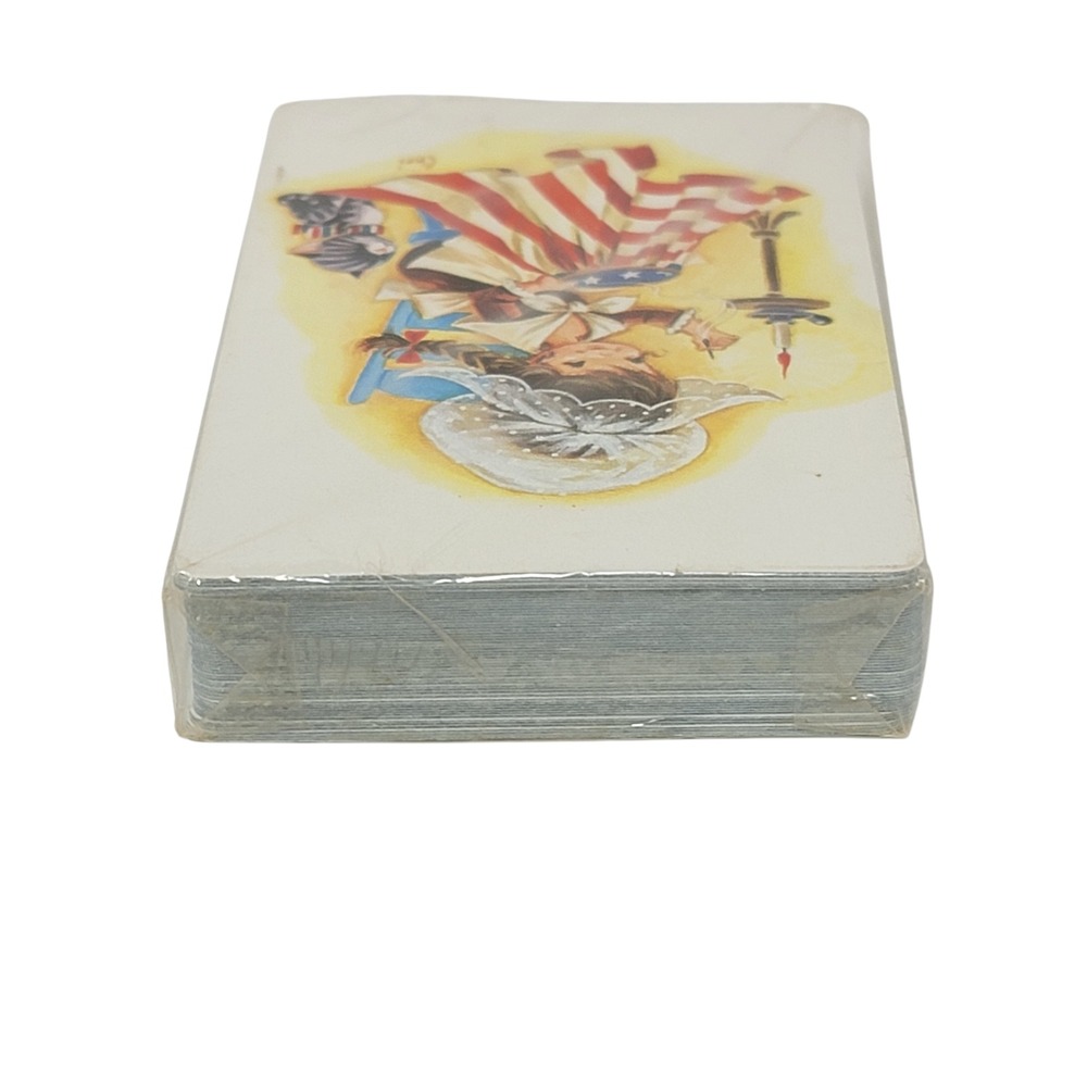 VTG Stardust Pinochle Cards Betsy Ross Chri Sealed Nu-Vue USA Patriotic - Picture 3 of 4